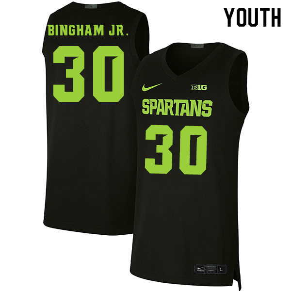 2020 Youth #30 Marcus Bingham Jr. Michigan State Spartans College Basketball Jerseys Sale-Black